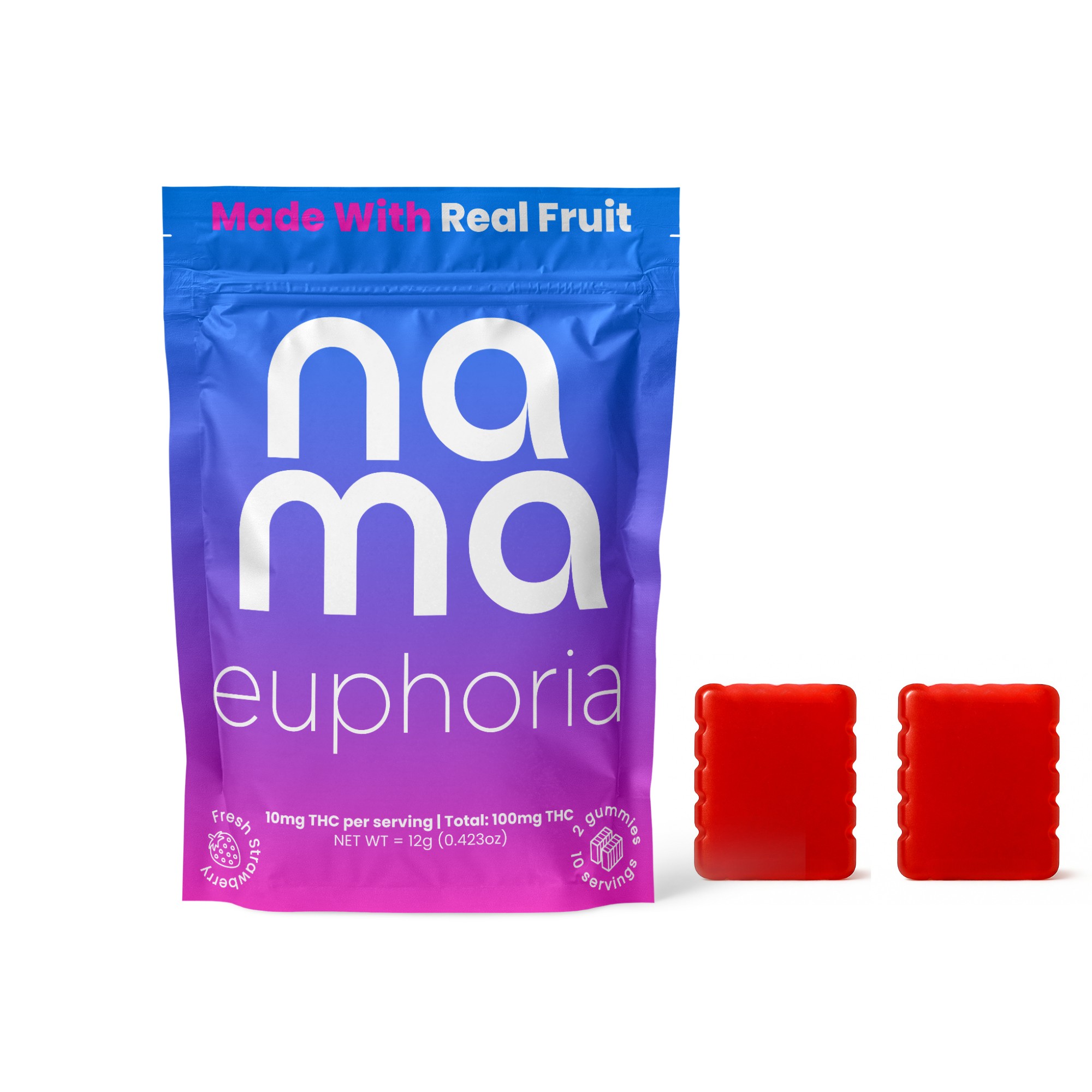 Photograph of product: Euphoria | Fresh Strawberry | 50mg Gummies 2-pack