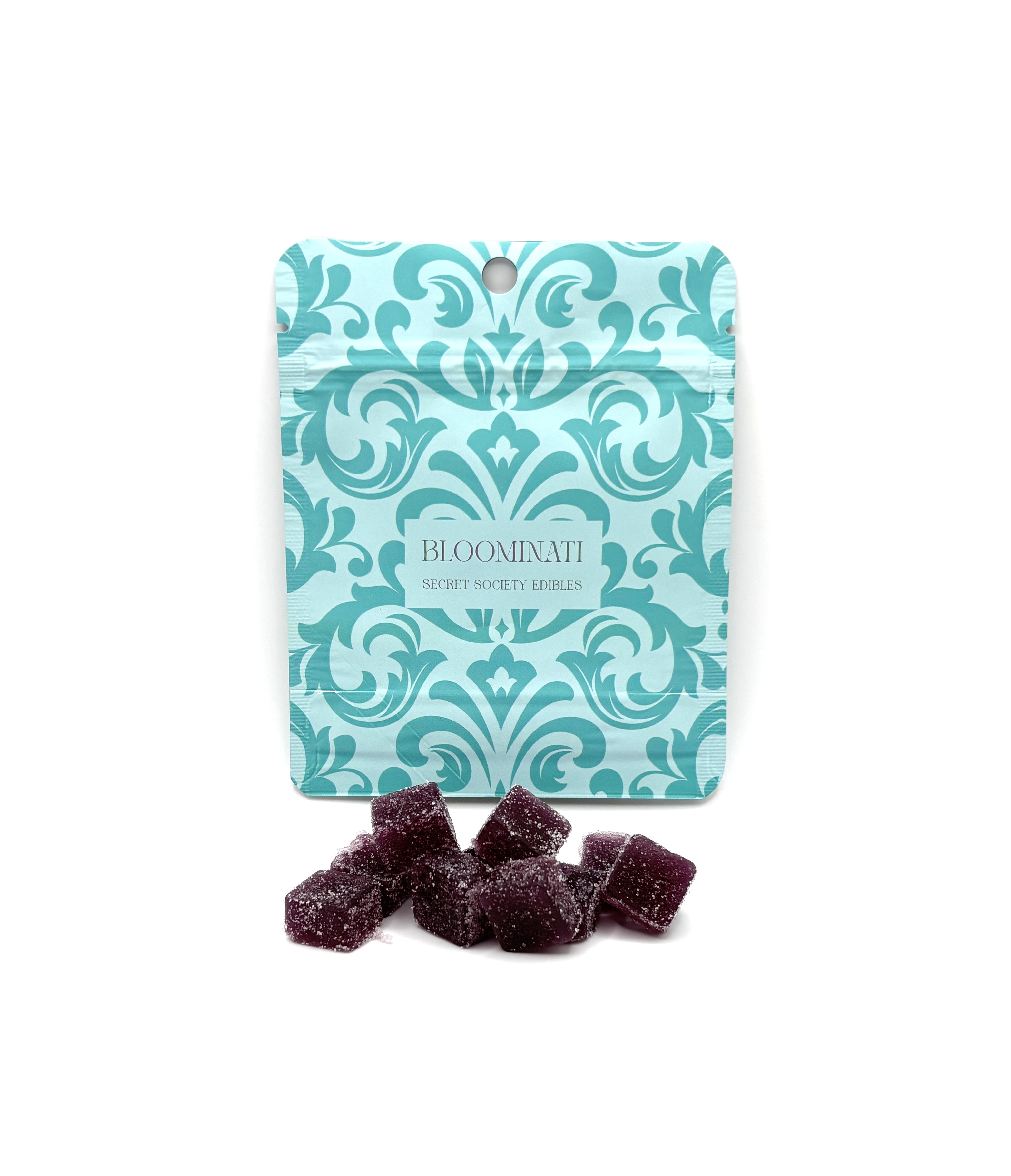 Photograph of product: BLOOMINATI Gummies 100mg: Grape 10pc