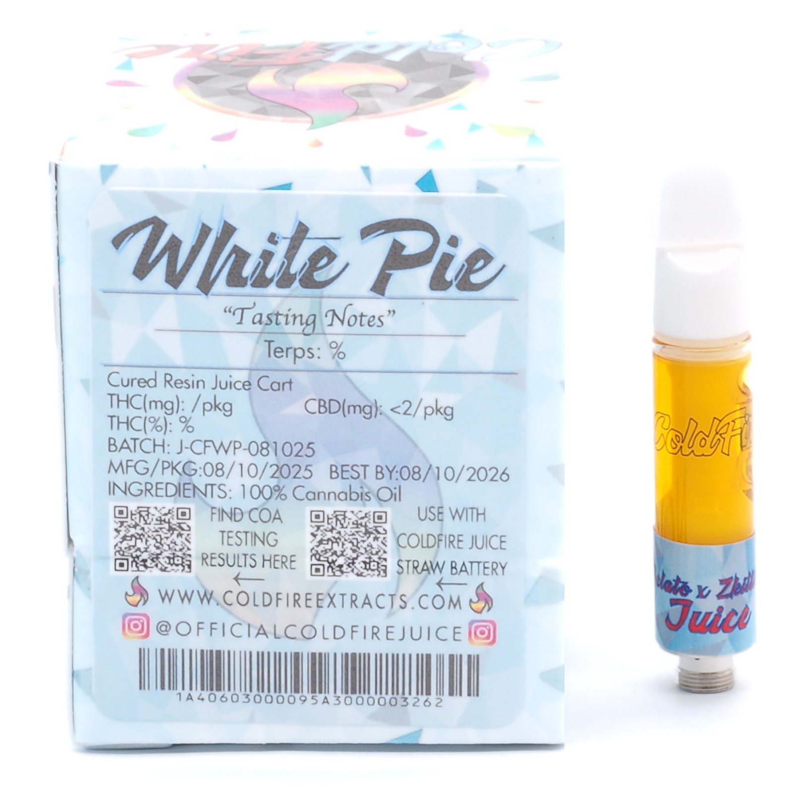 Photograph of product: White Pie - Cured Resin Resin - 1g (H) - Cold Fire