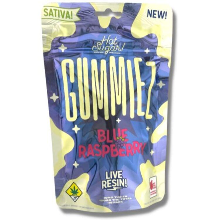 Photograph of product: Blue Raspberry Oui'd 100mg Gummiez Edibles (Hot Sugar)
