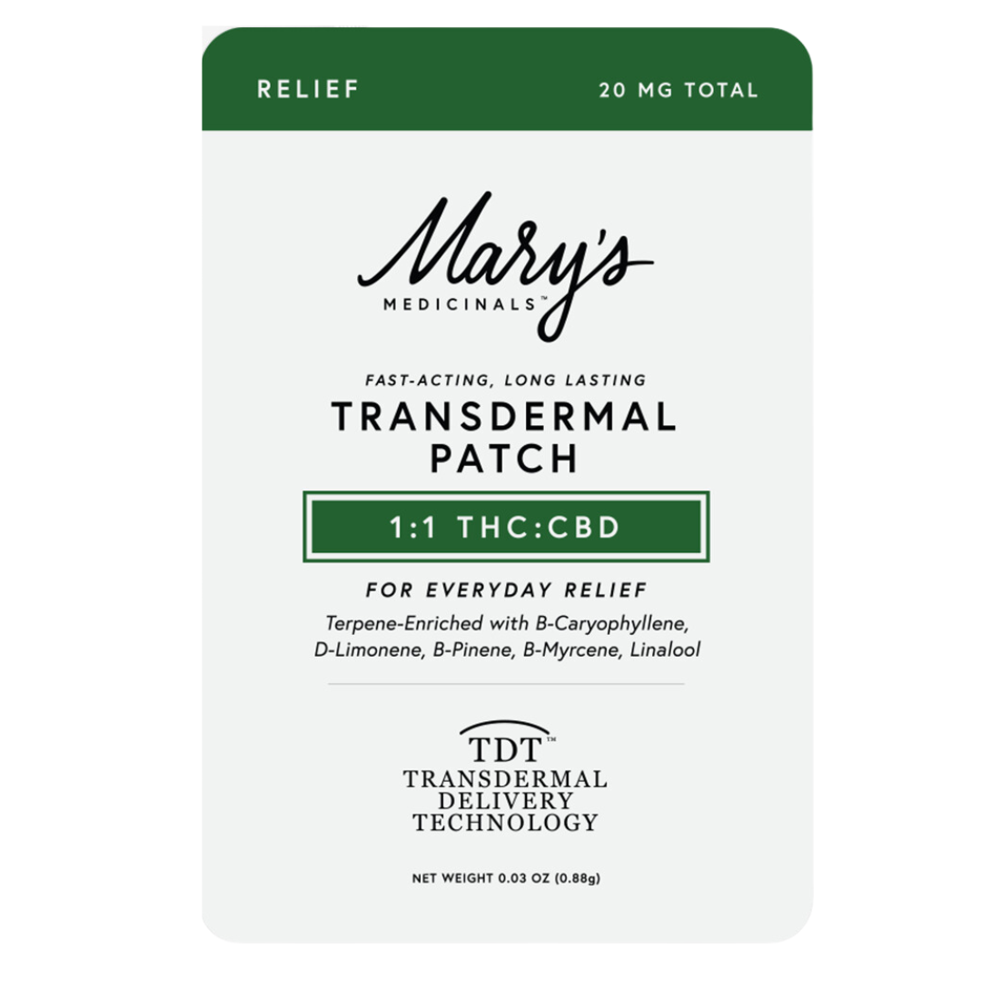 Photograph of product: Mary's Medicinals | TH-oui:CBD Relief Transdermal Patch | Topical | 10mg TH-oui/10mg CBD