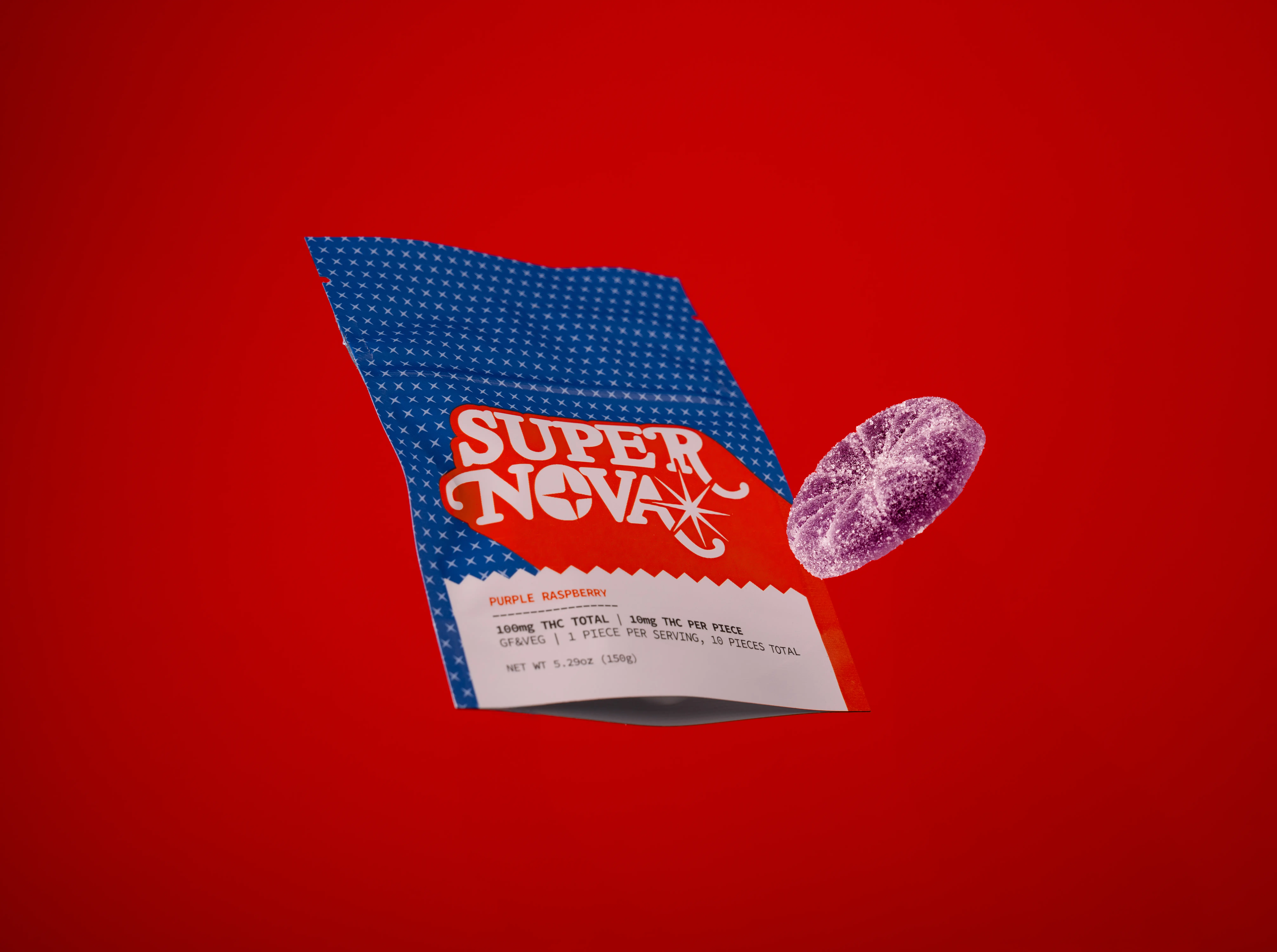 Photograph of product: Supernova | Purple Raspberry | 100mg Gummies