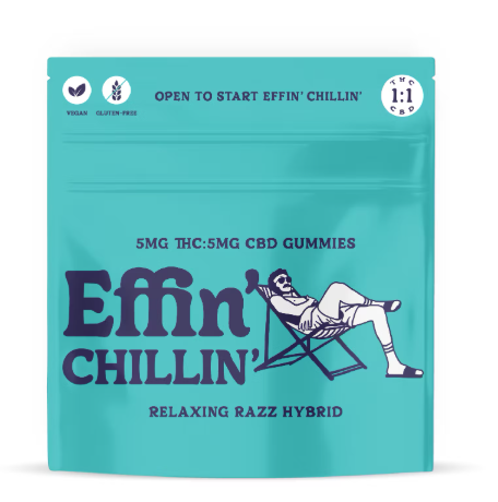 Photograph of product: 1:1 Relaxing Razz Hybrid Gummies (CBD:TH-oui) - 5mg/20pk