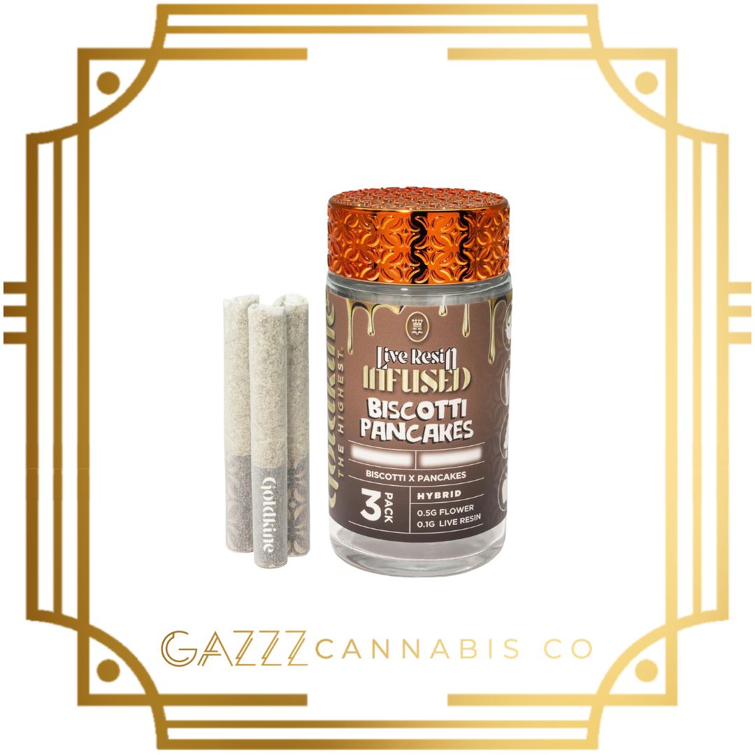 Photograph of product: Goldkine Biscotti Pancakes Infused Pre-Rolls 3pk 1.8G