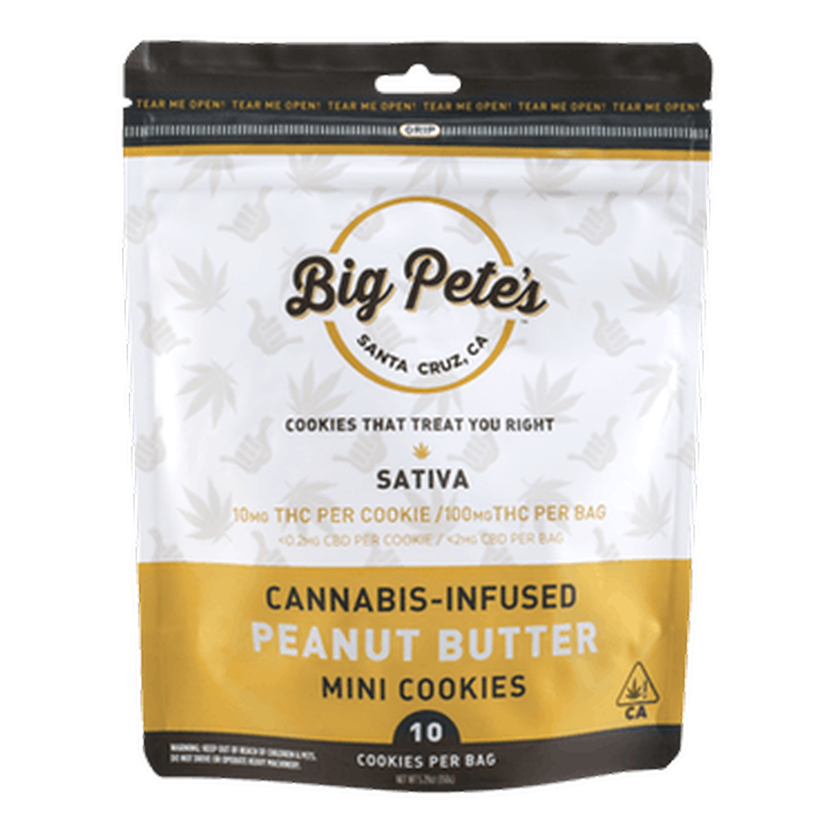 Photograph of product: Big Pete's Treats | Peanut Butter Cookies Oui'd 10-Pack | 100mg