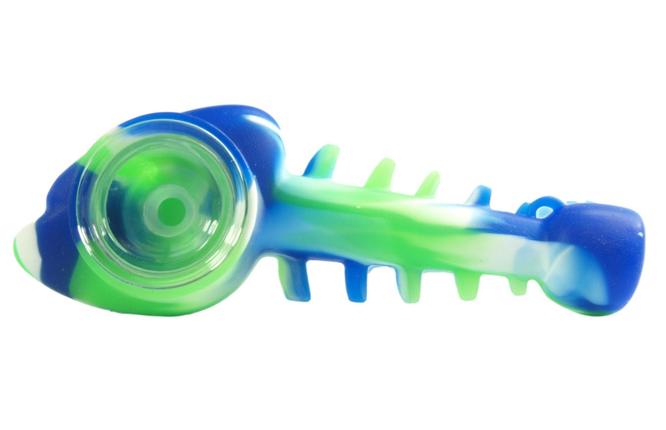Photograph of product: Silicone Fish Pipe With Glass Bowl