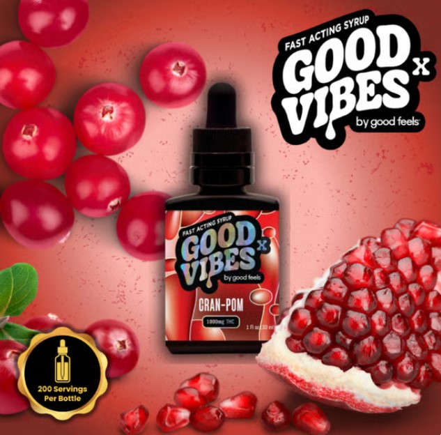 Photograph of product: Good Vibes | Cran-Pom Syrup | 1000mg