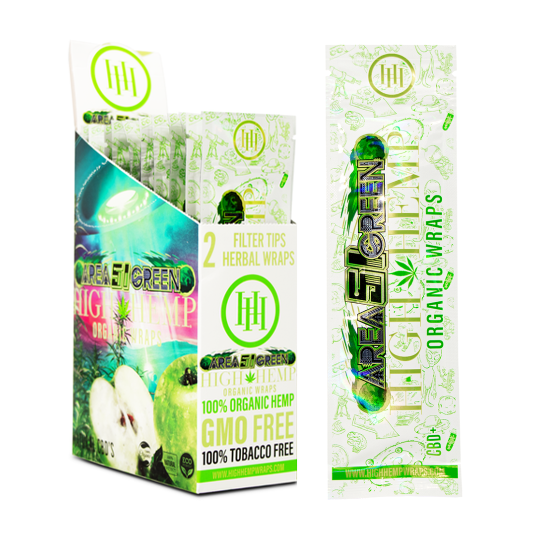 Photograph of product: High Hemp Wraps Area 51(Green Apple)