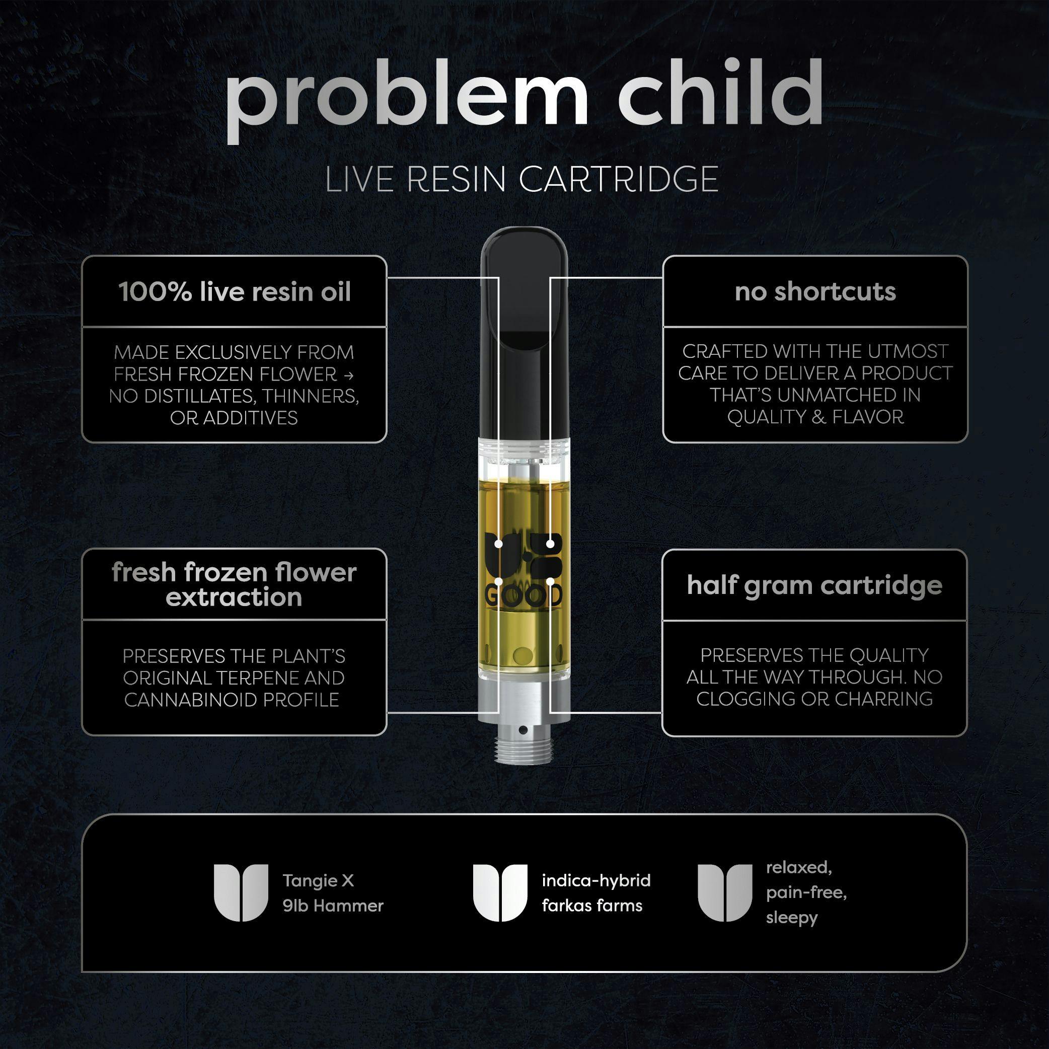 Photograph of product: Problem Child Live Resin Cartridge - 