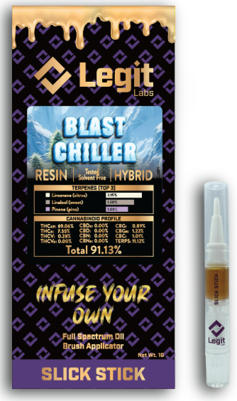 Photograph of product: Blast Chiller | Cured Resin Slick Stick | Legit Labs