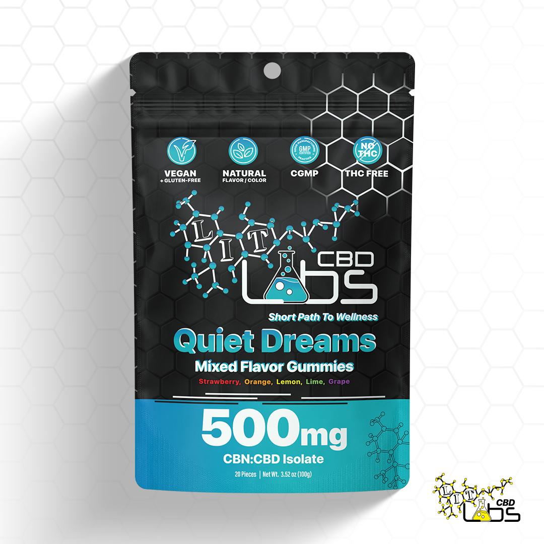 Photograph of product: Quiet Dreams | 500MG CBN:CBD Isolate Mixed Flavor Gummies