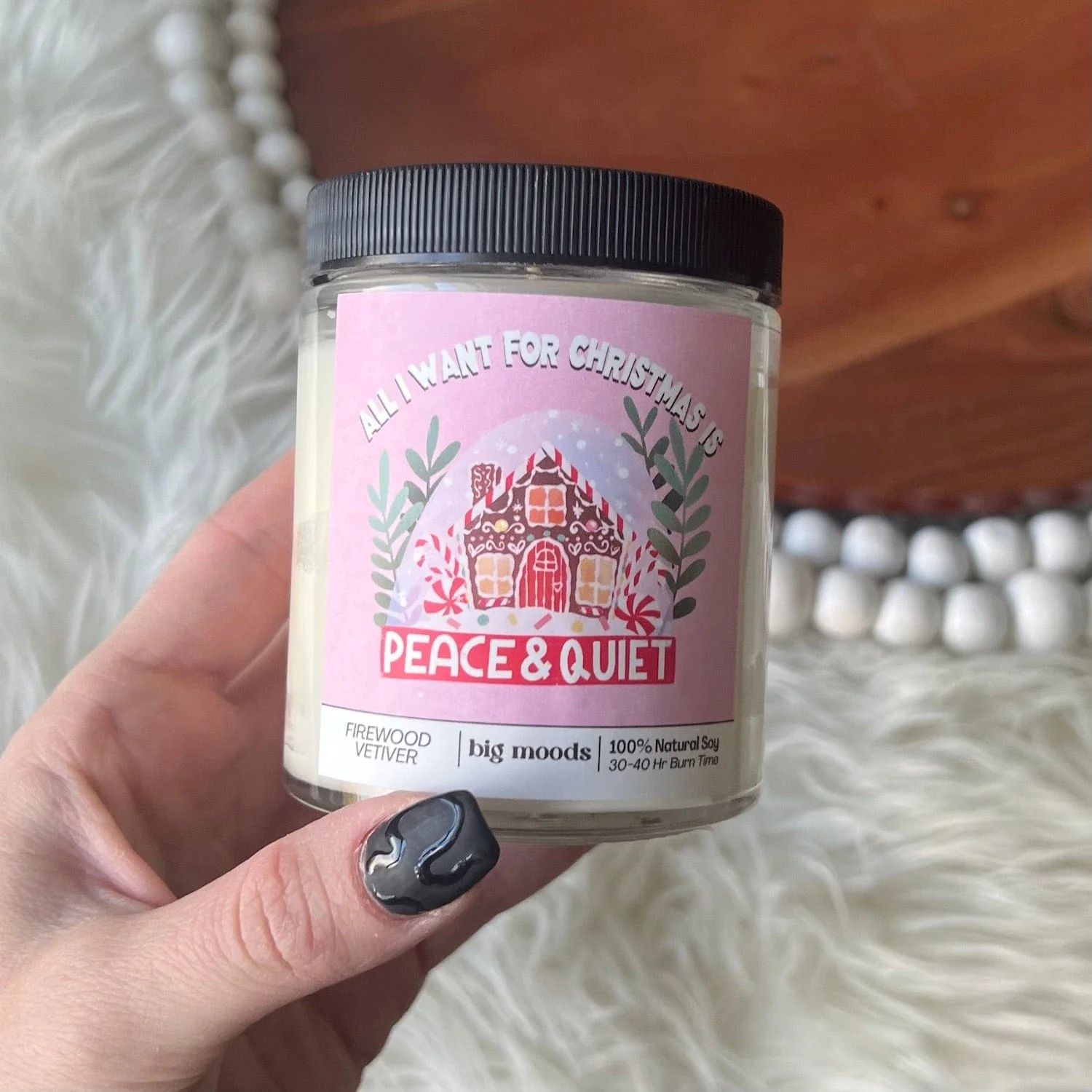 Photograph of product: All I Want For Christmas Is Peace & Quiet I 5oz Candle