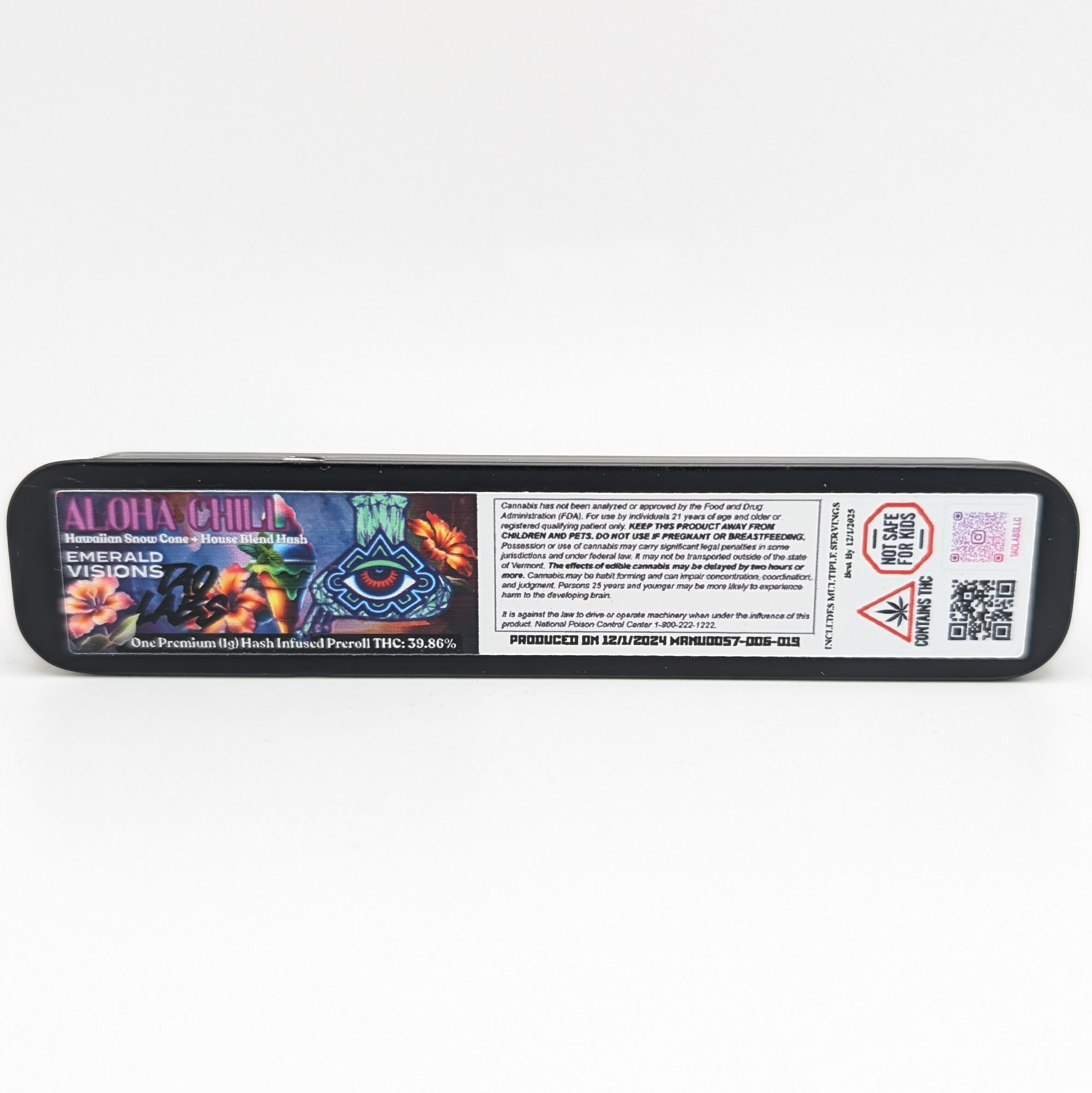 Photograph of Product: Aloha Chill 1g Hash Infused Pre Roll
