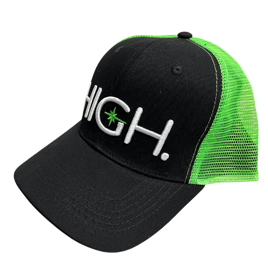 Photograph of product: Greenlight HIGH Hat | Black/Neon Green