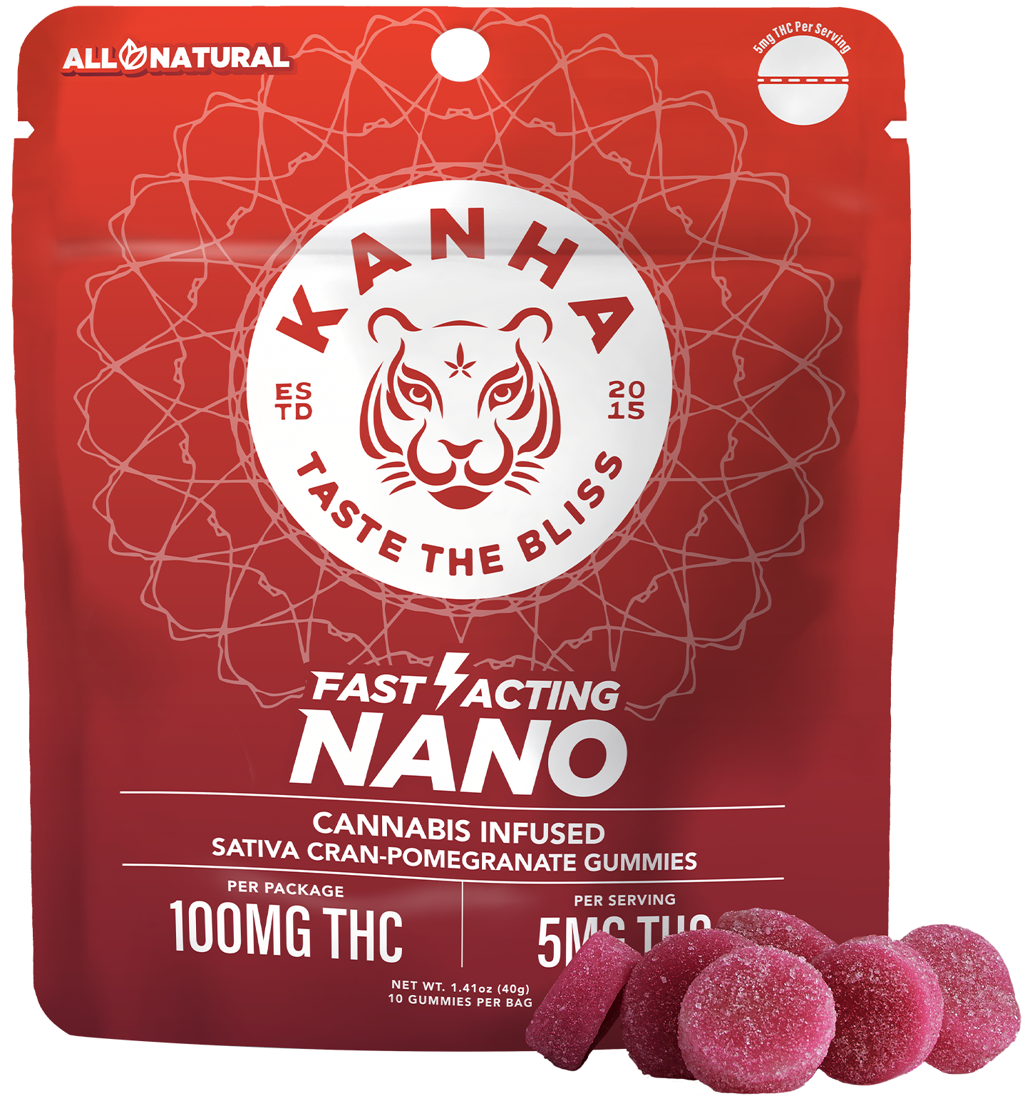 Photograph of product: 10mg Nano CranPom Sativa Gummies 10pk/20 servings