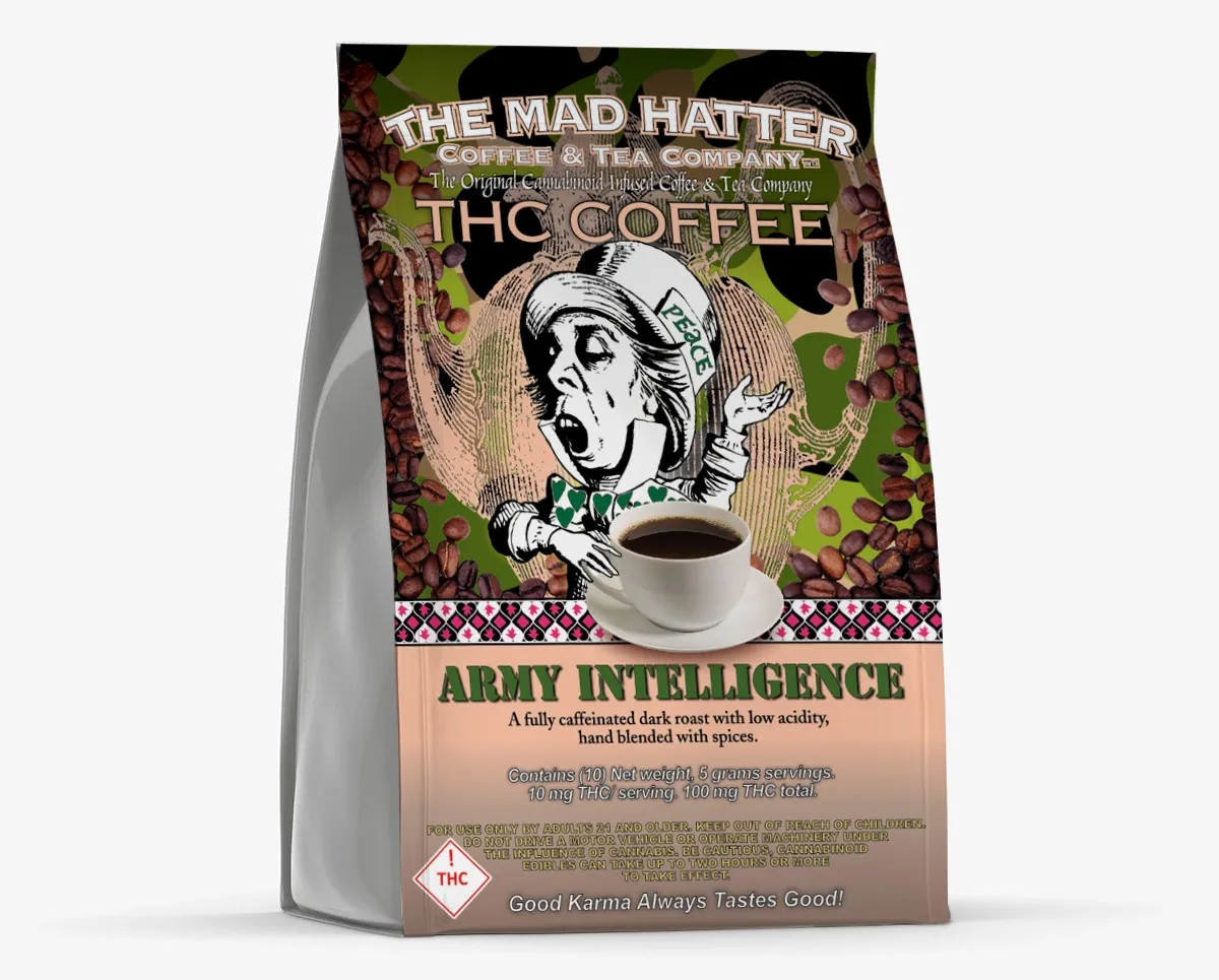 Photograph of product: TH-oui REC Army Intelligence Coffee 100mg Bag