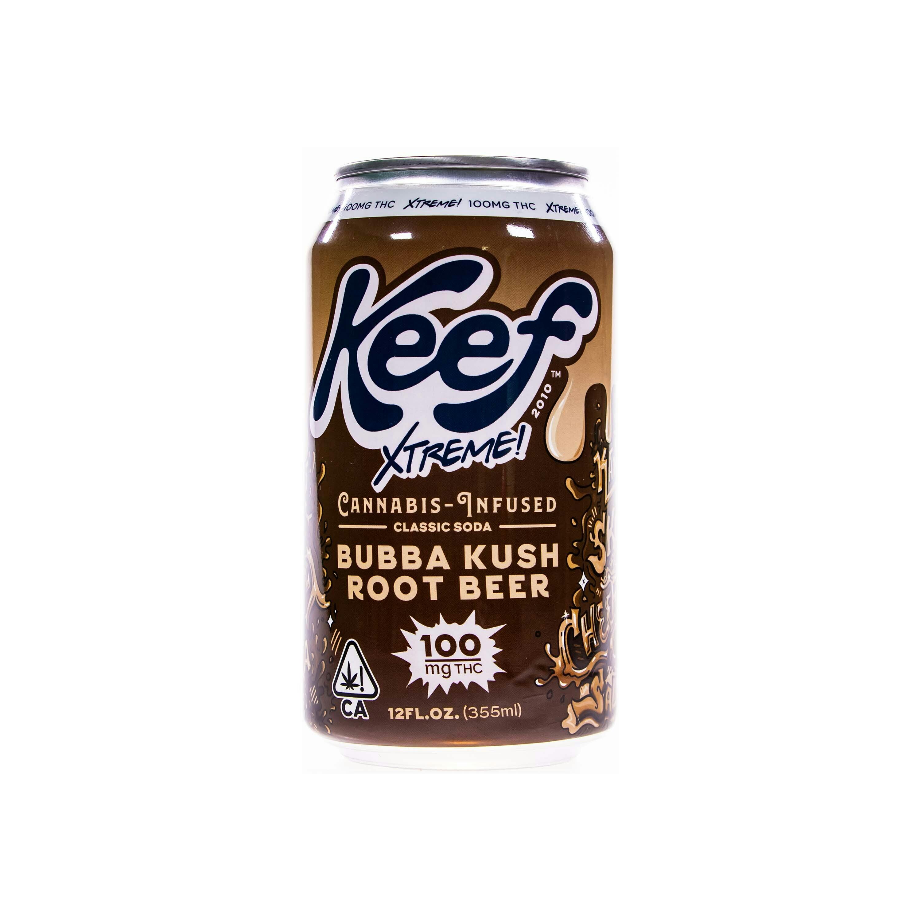 Photograph of product: Keef Xtreme | Bubba Kush Root Beer Soda (12oz - 100mg TH-oui)