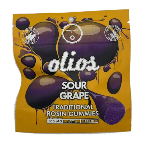 Photograph of product: Edible Gummies | Olio | Live Rosin - Sour Grape | 100MG