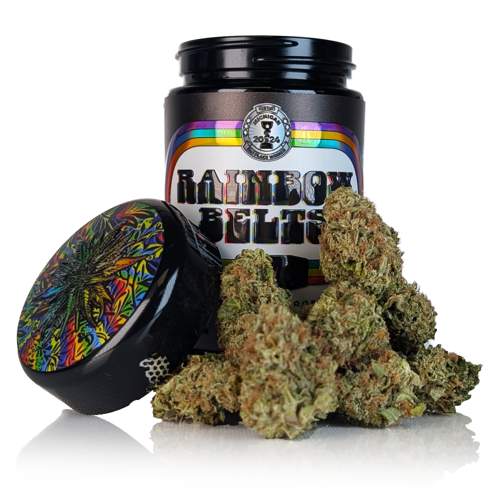 Photograph of product: RAINBOW BELTZ - SMALL BATCH - PREMIUM GLASS JAR - 7g