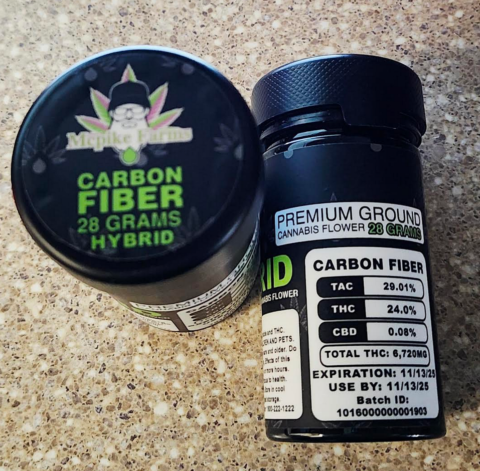 Photograph of Product: Carbon Fiber Pre Ground Flower | Hybrid | McPike Farms - 28g