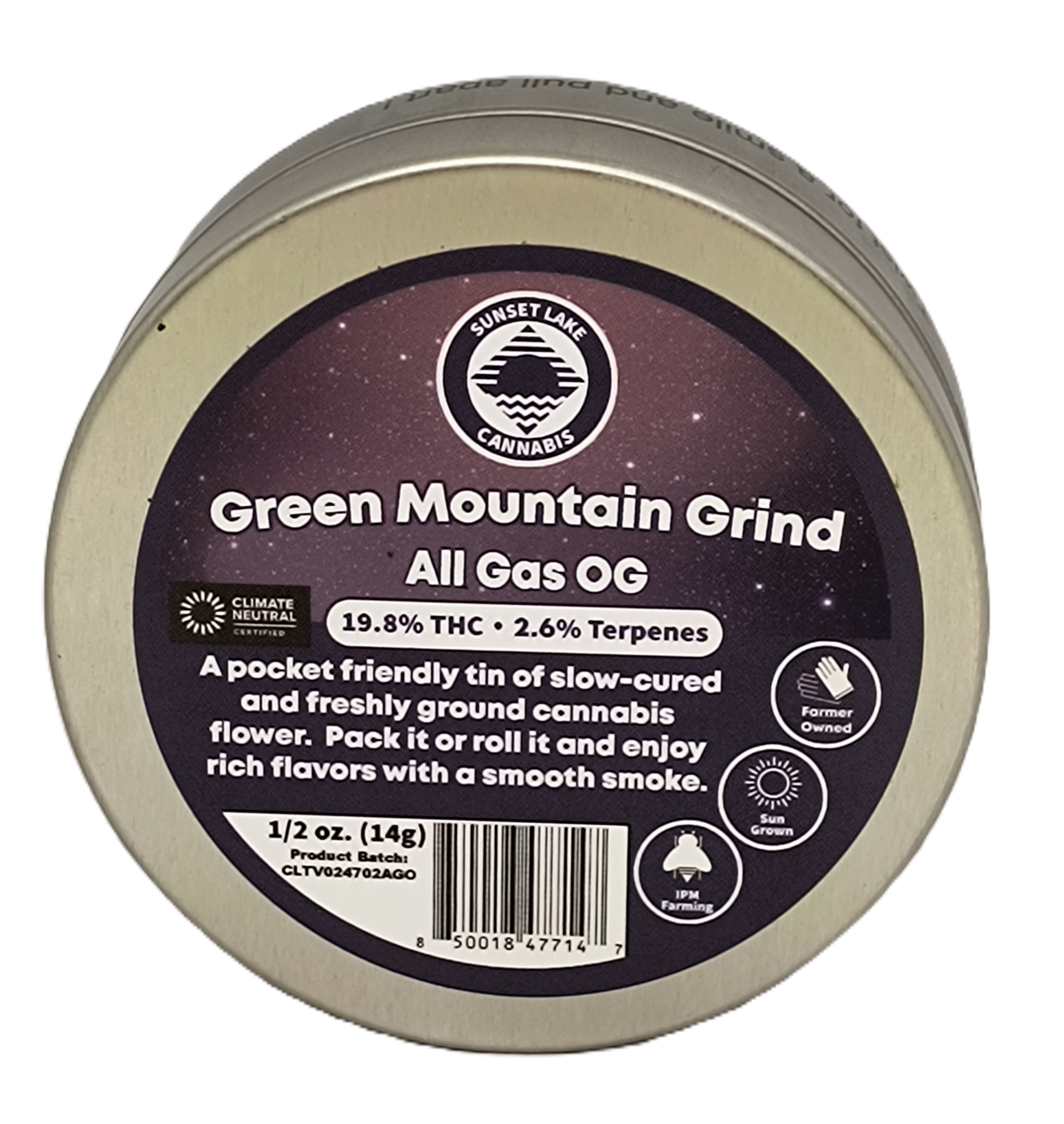 Photograph of product: All Gas OG PreGround Flower | Sunset Lake - 14g