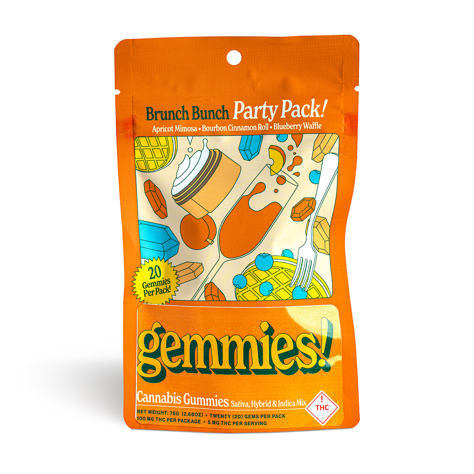 Photograph of product: Brunch Bunch Gemmies Party Pack - 100mg