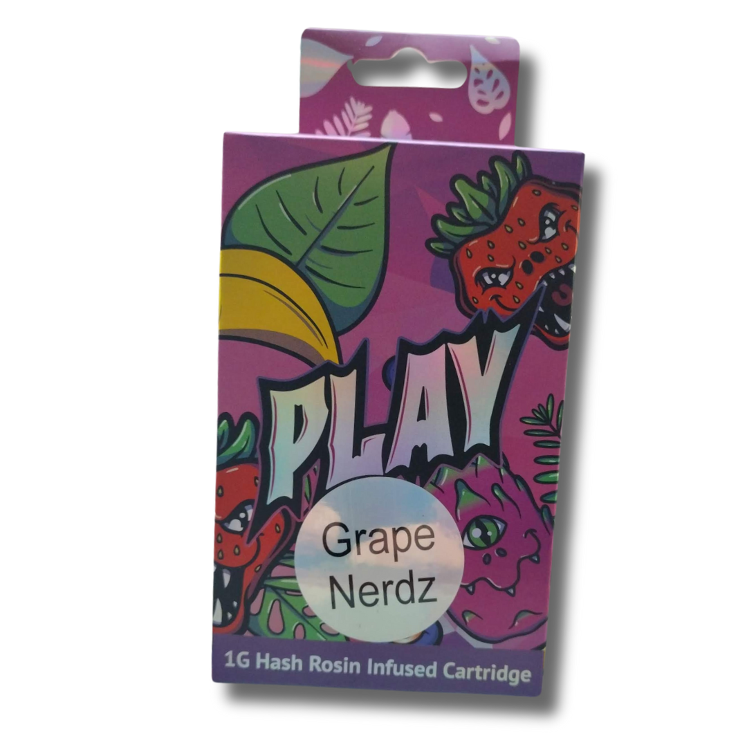 Photograph of product: Play Oui'd 1G (Gram) 510 Vape Cartridge Grape Nerds