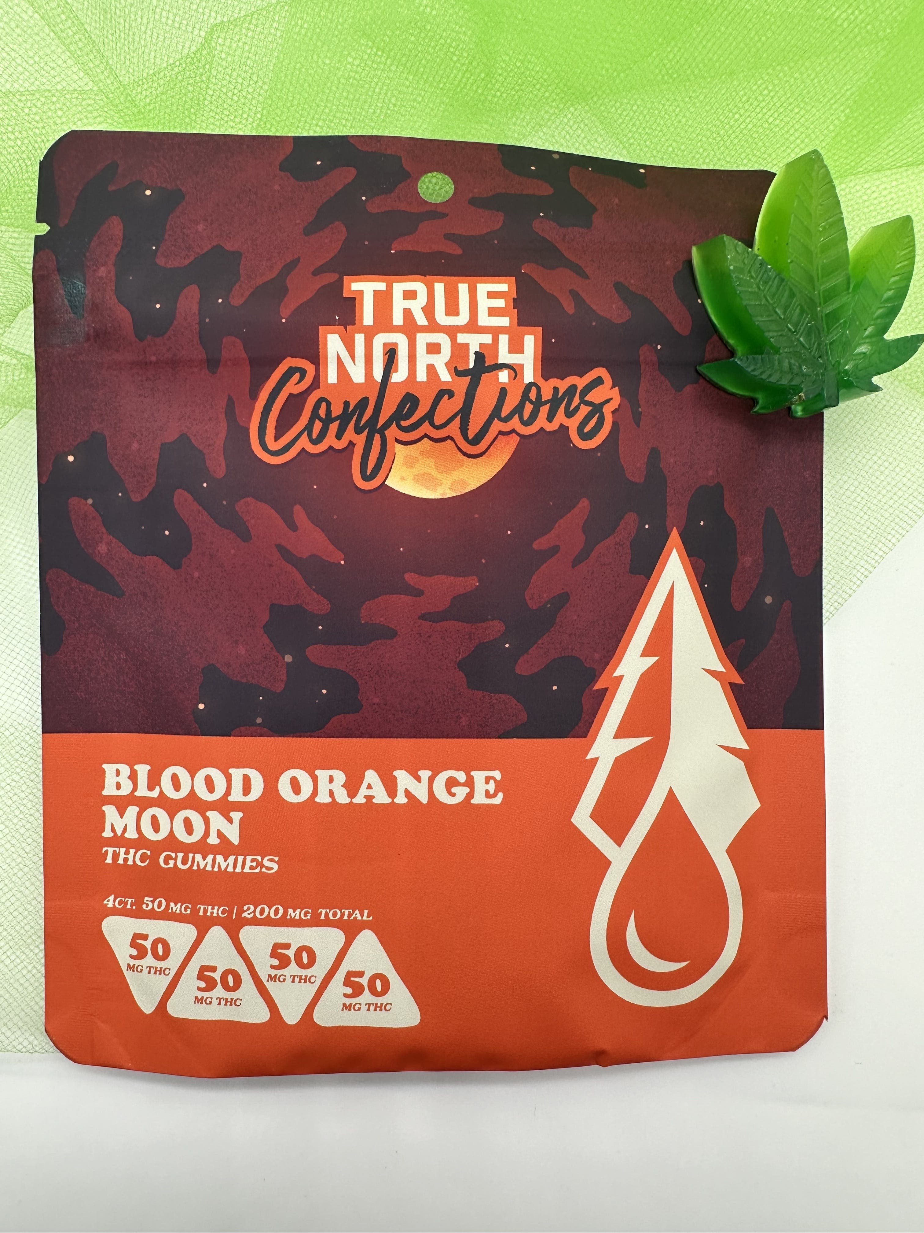 Photograph of product: Blood Orange Moon 4x50mg TH-oui Full Spectrum Vegan Gummies