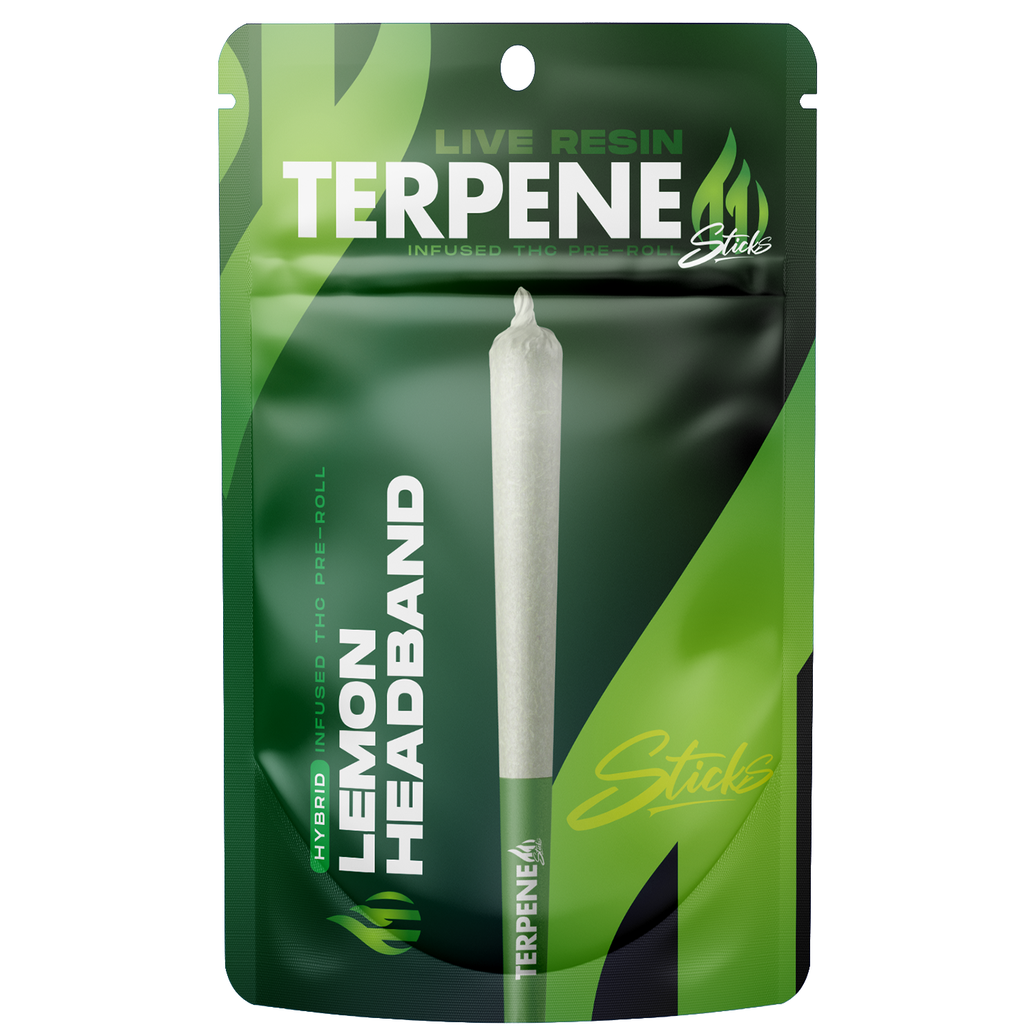 Photograph of Product: Lemon Headband | 1.2G Live Resin Infused Preroll