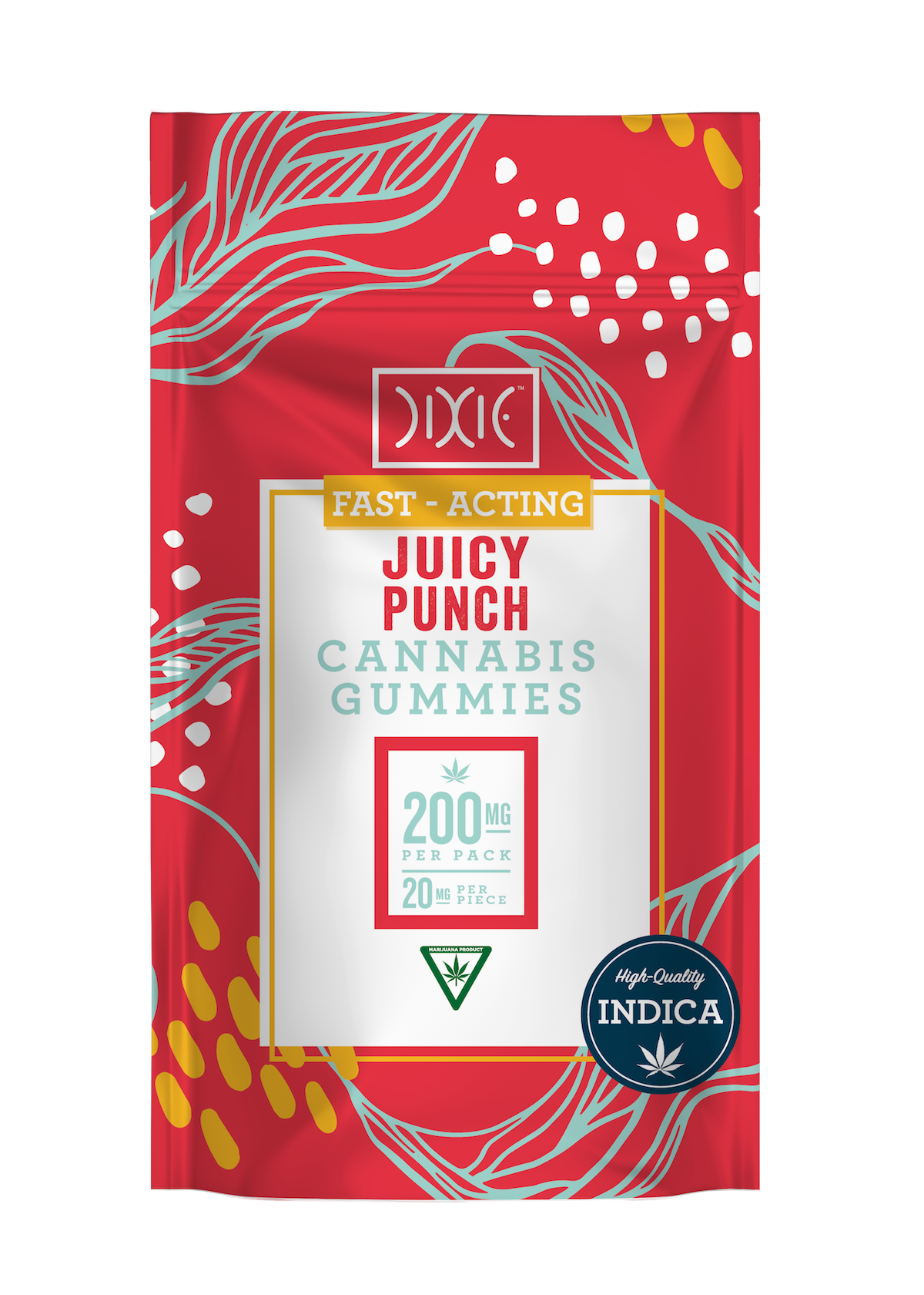 Photograph of product: DIXIE - JUICY PUNCH - FAST ACTING GUMMIES - Oui'd - 200MG