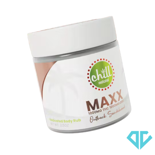 Photograph of product: CHILL | Topical | MAXX Body Rub Outback Sandalwood | 1000mgTH-oui : 1000mgCBD