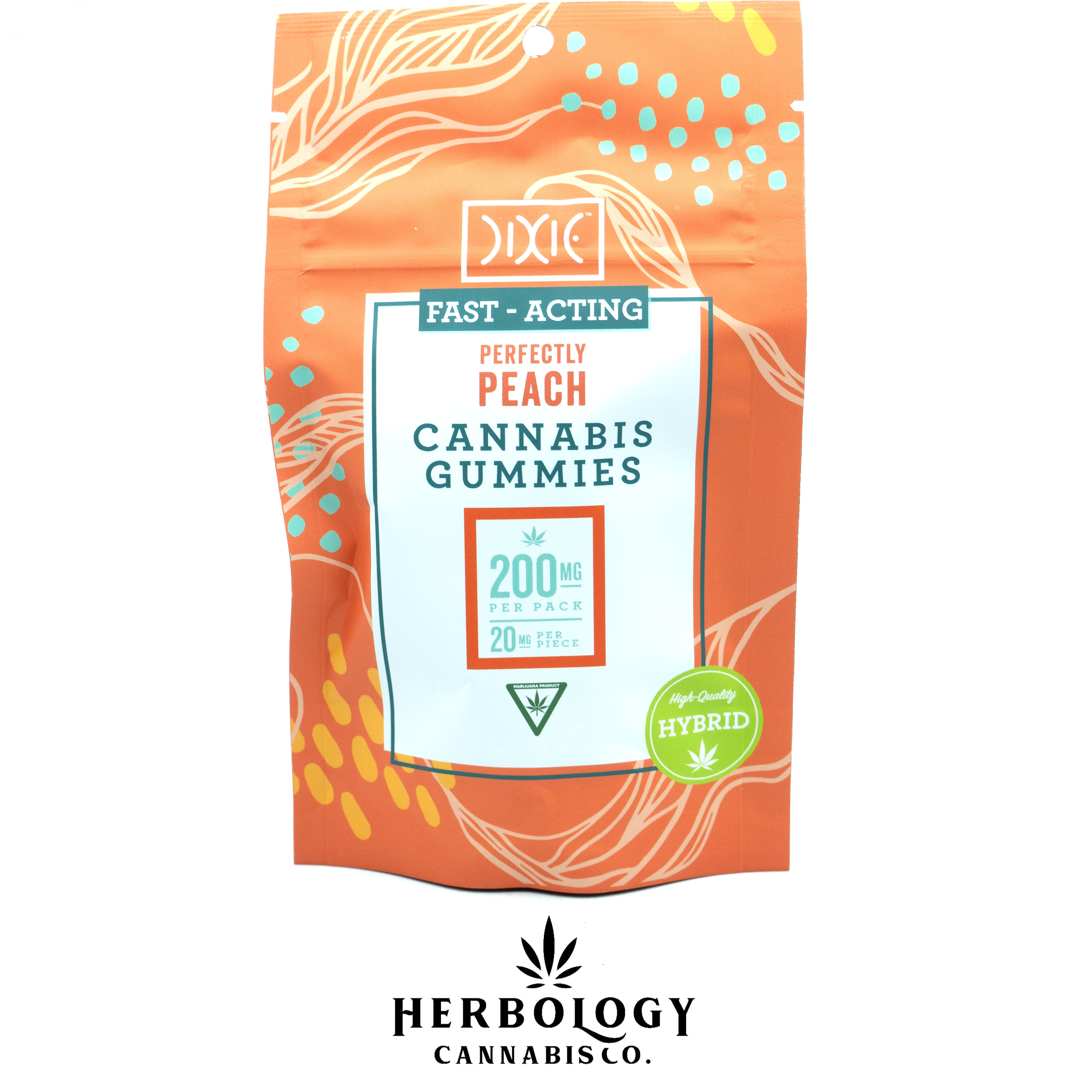 Photograph of product: Dixie | Gummy | Fast Acting | Perfectly Peach | 200mg
