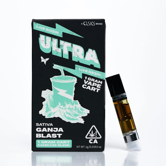 Photograph of product: Ultra Ganja Blast - Live Rosin/Live Resin Vape Cartridge 1g - 