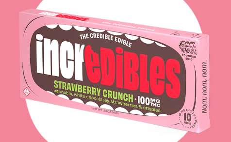 Photograph of product: Strawberry Crunch Chocolate Bar 100mg