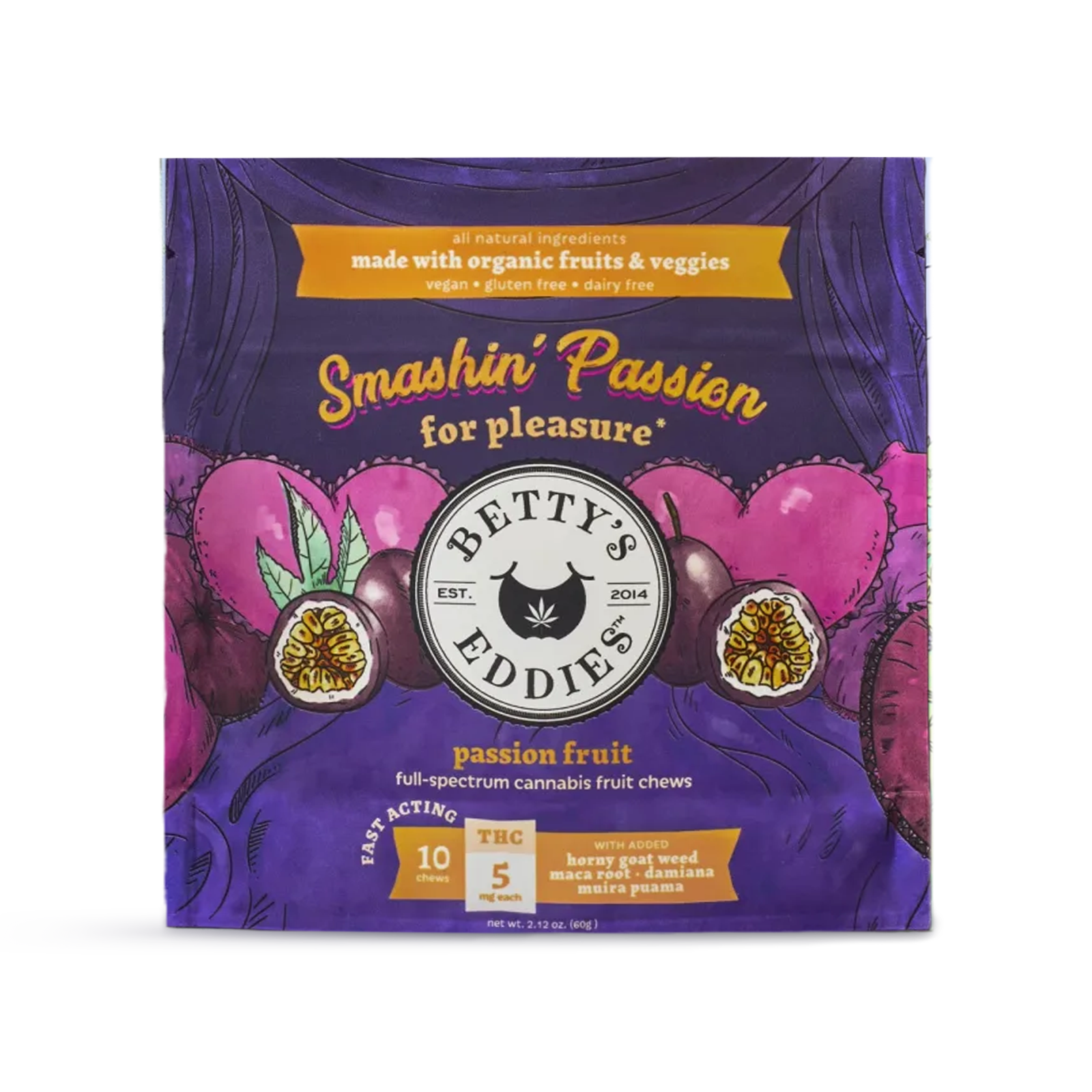Photograph of product: Betty's Eddies | Smashin' Passionfruit - Fast Acting | 10pk