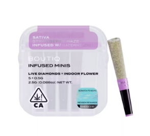 Photograph of product: Boutiq - Preroll - Infused - Strawberry Haze - 5 Pack