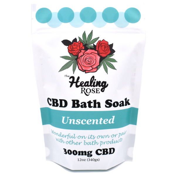 Photograph of product: CBD Bath Soak | Unscented 12oz | 300mg CBD | The Healing Rose