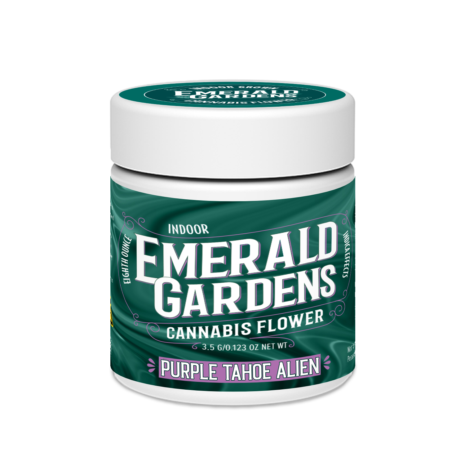 Photograph of product: Emerald Gardens Flower Purple Tahoe Alien - 3.5g