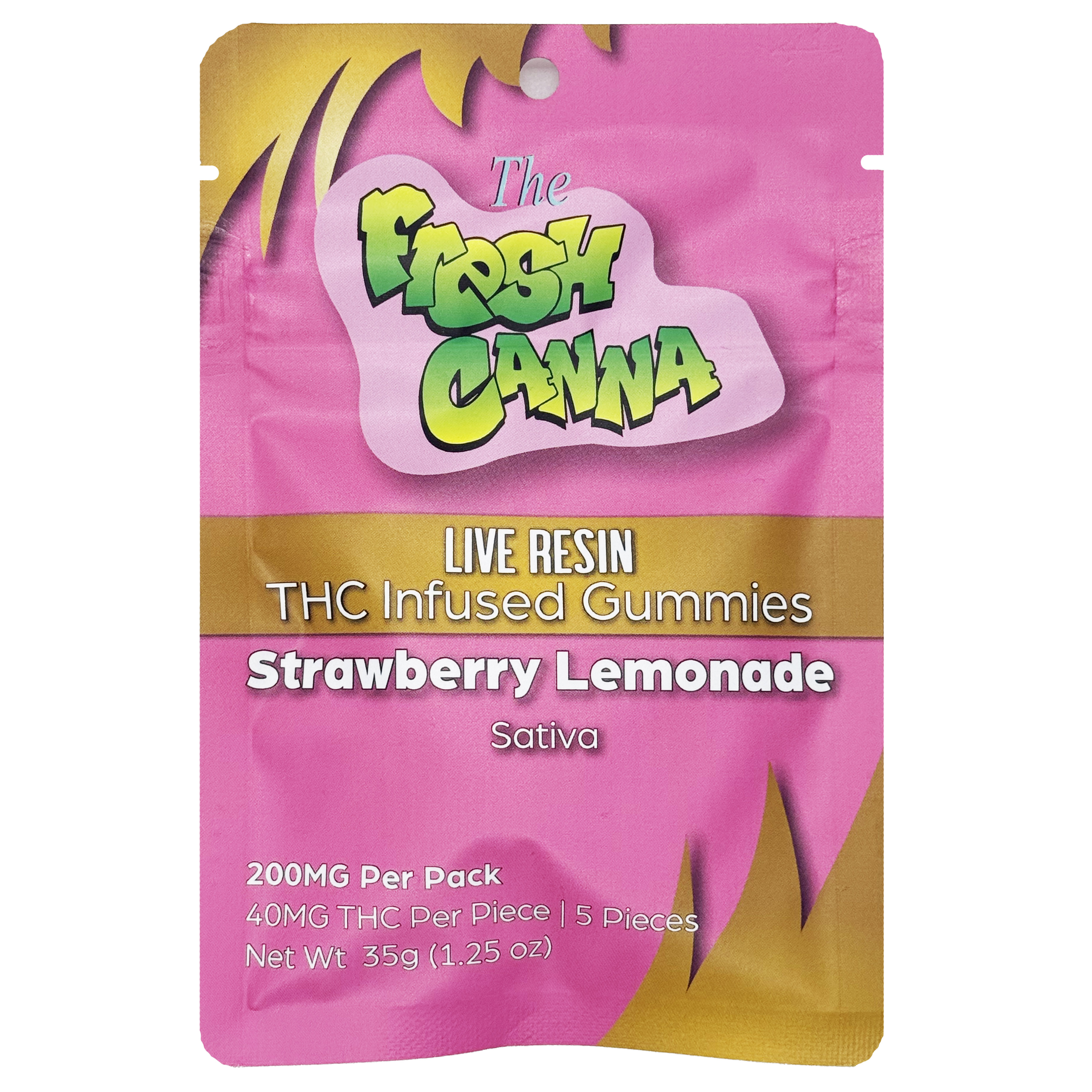 Photograph of product: Fresh Canna Strawberry Lemonade Live Resin Gummies 200mg Rec