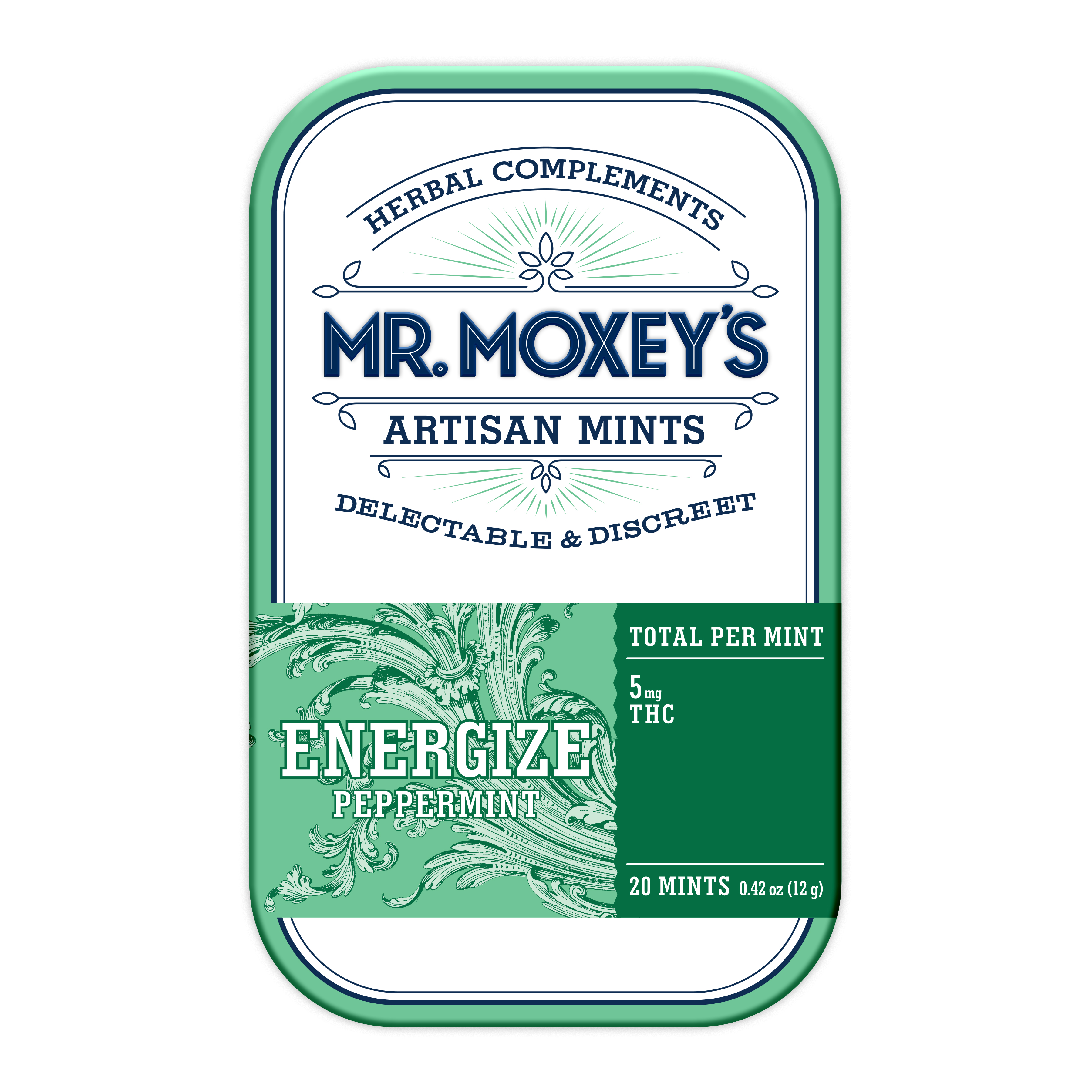 Photograph of product: Energize Peppermint Mints (100mg TH-oui)