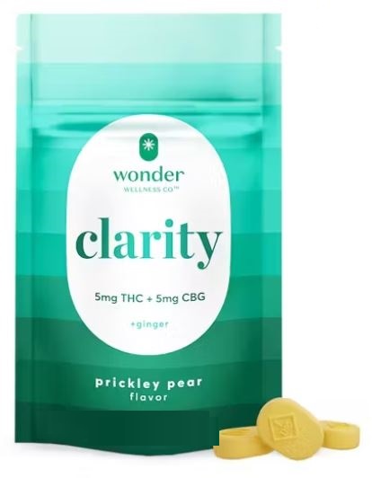 Photograph of product: Clarity Sweet Troches Prickly Pear | 5mg TH-oui / 5mg CBG / 20pk