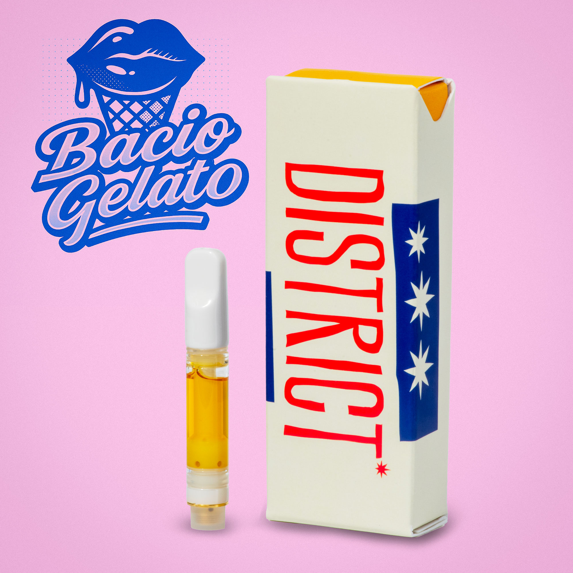 Photograph of product: Bacio Gelato Distillate Vape Cartridge
