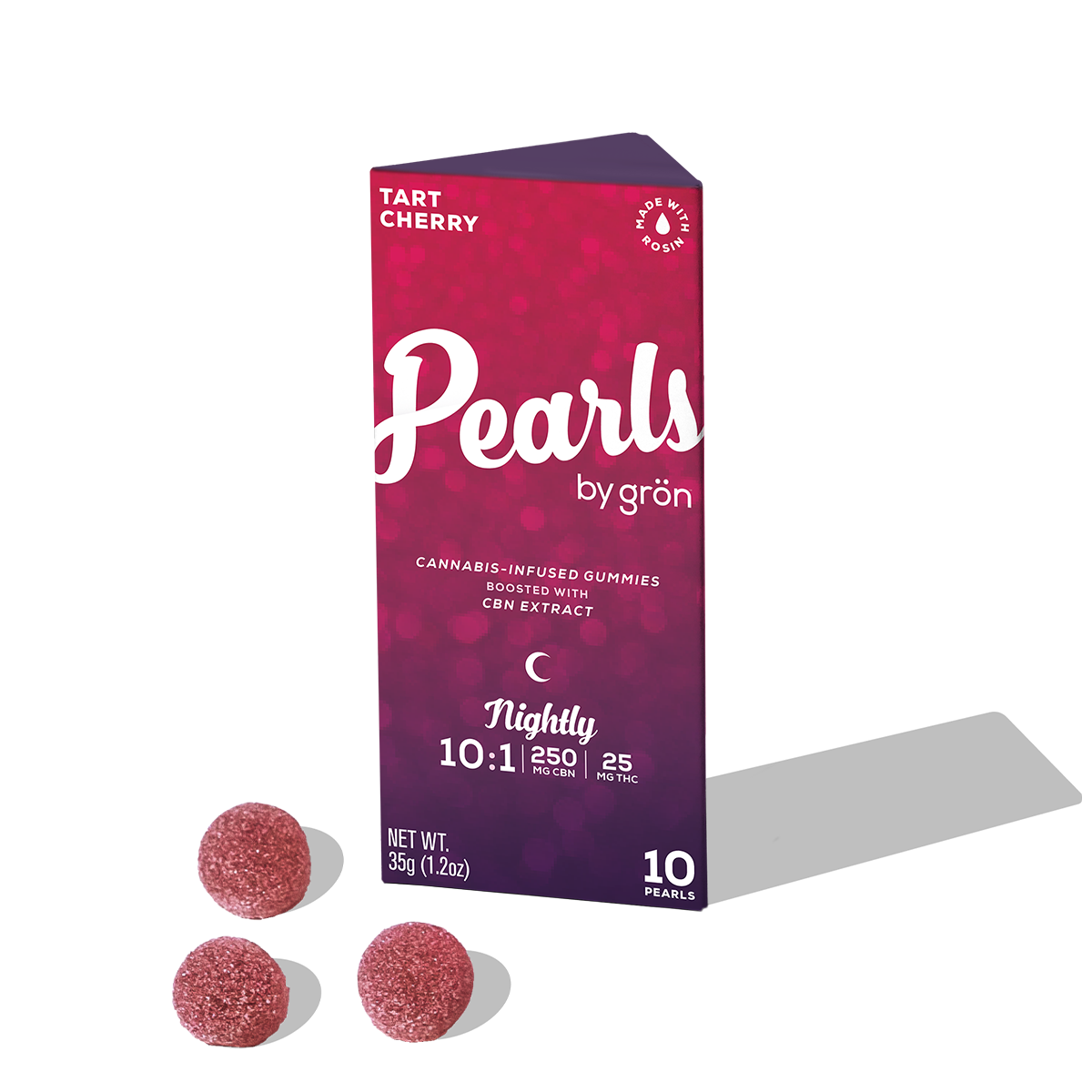 Photograph of product: GRON PEARLS TART CHERRY 10:1 CBN:TH-oui 10PK