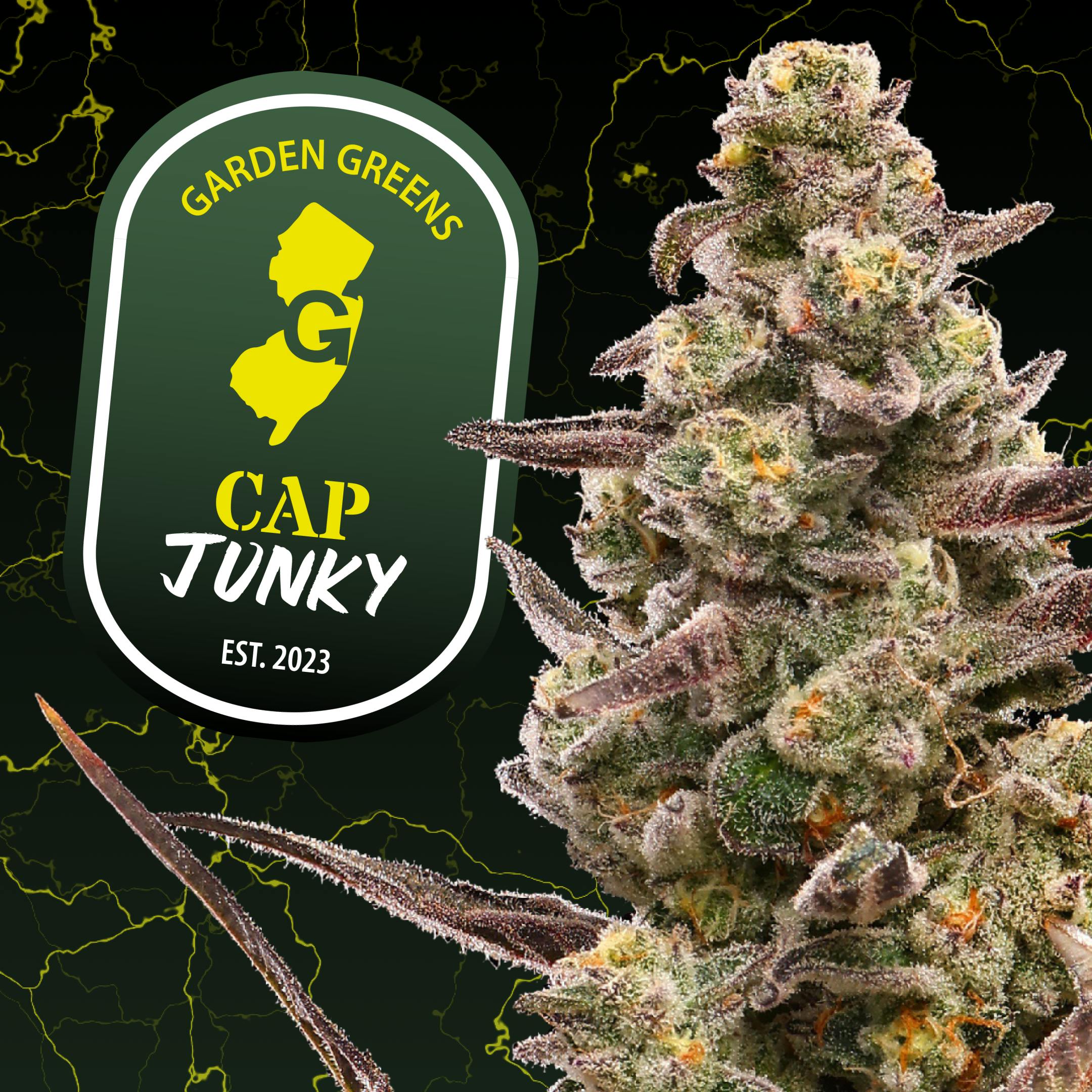 Photograph of Product: Garden Greens | Cap Junky  | Hybrid | Flower | 7g