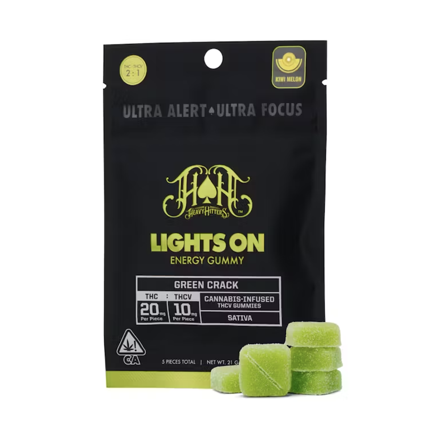 Photograph of product: Heavy Hitters High Dose Lights On 2:1 TH-oui:TH-ouiV - Green Crack (S)