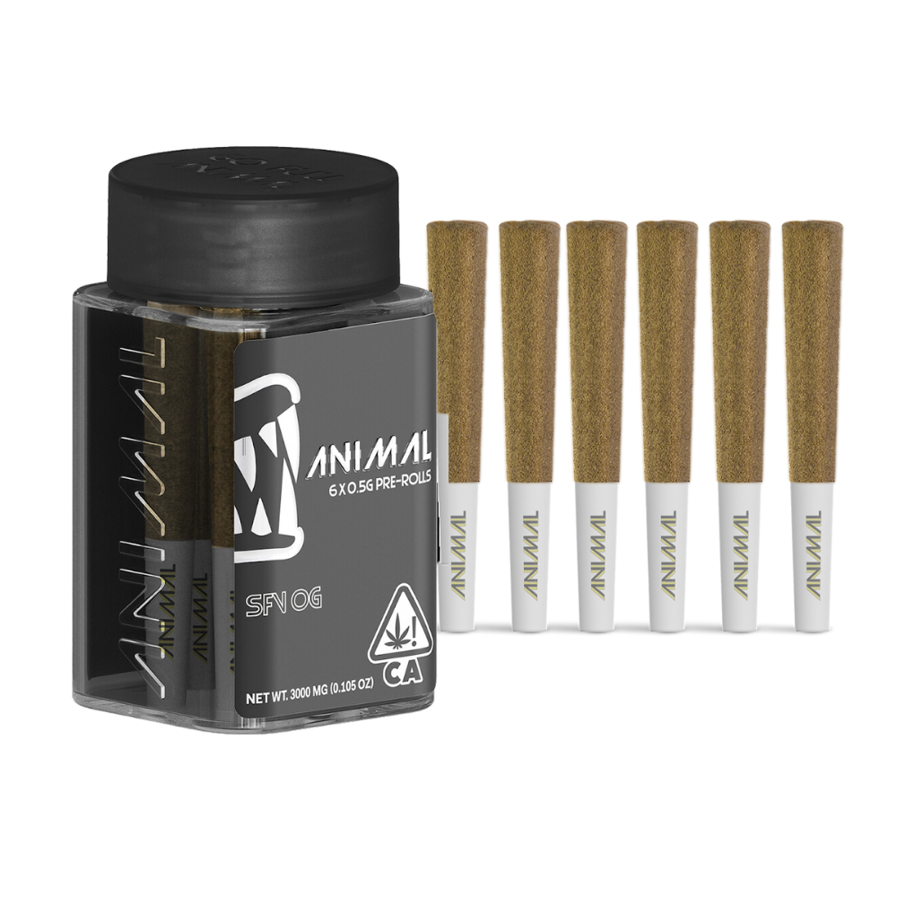 Photograph of product: Animal - 6 Packs Infused Pre-Rolls - Black - SFV OG