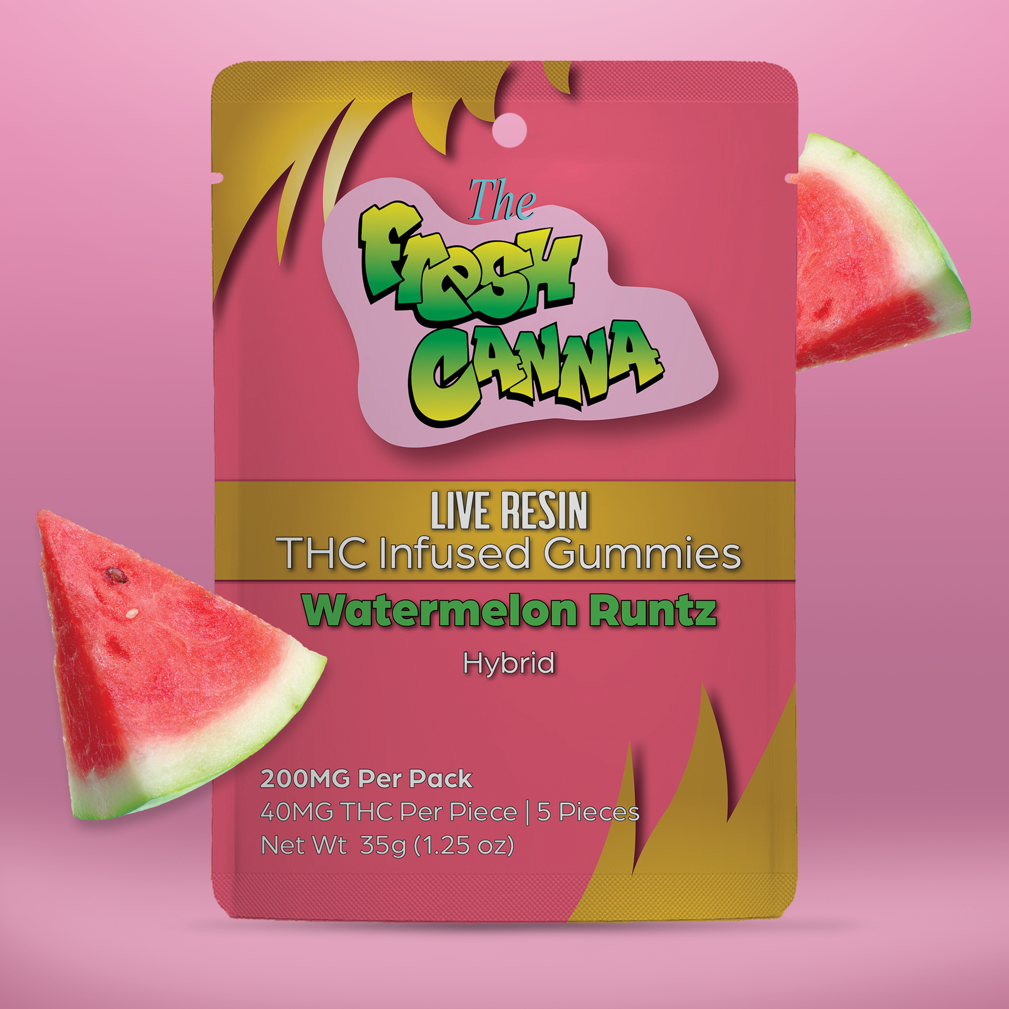 Photograph of product: Fresh Canna | Watermelon Runtz | 200mg Live Resin Gummies