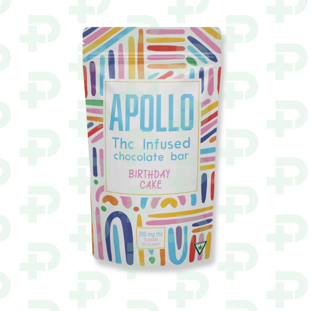 Photograph of product: Apollo - Chocolate Bar 200mg - Birthday Cake