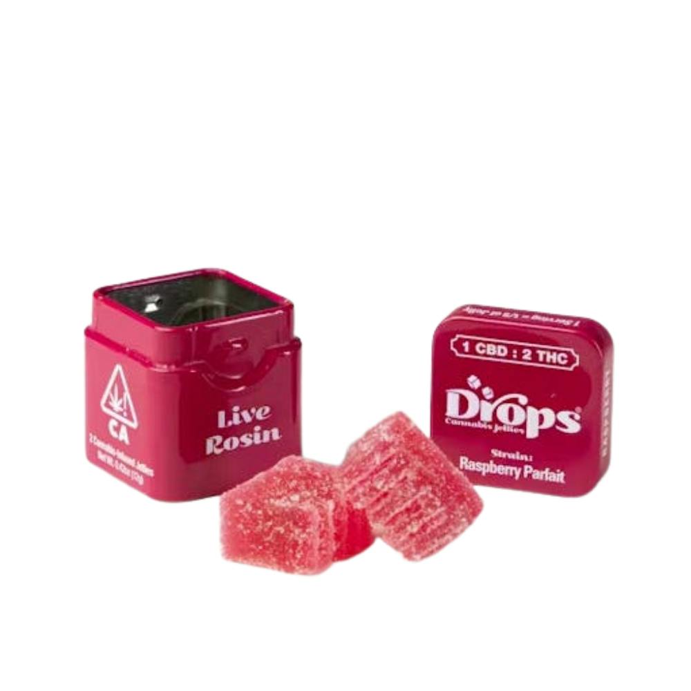 Photograph of product: Gummy - Drops 2pc - Raspberry 1:2