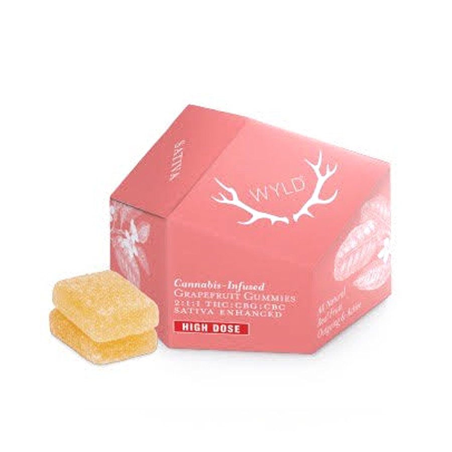 Photograph of product: WYLD - Grapefruit Oui'd 2:1:1 TH-oui:CBC:CBG Gummies 200mg
